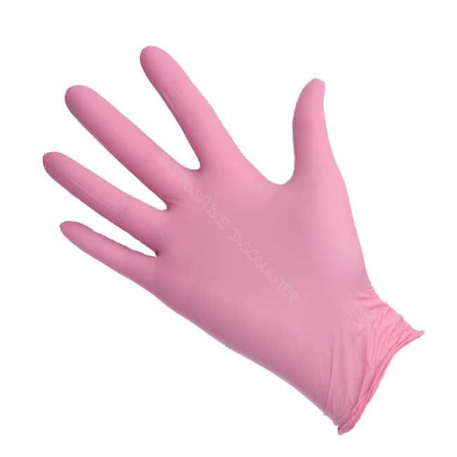 Pink Pearl Disposable Nitrile Gloves (50 pairs per box) LASH Vegas